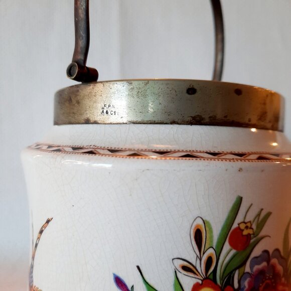 Palissy England Biscuit Jar, Floral Pattern with Hummingbird - Picture 6 of 9